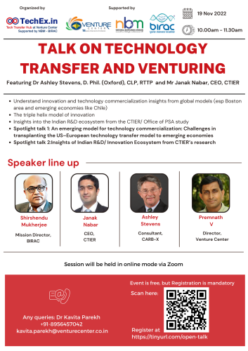 OPEN TO ALL- Talk on Tech Transfer and Venturing